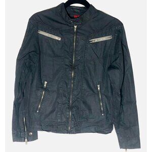 Black Jack jacket black zip up with pockets size small length 23" bust 16" READ